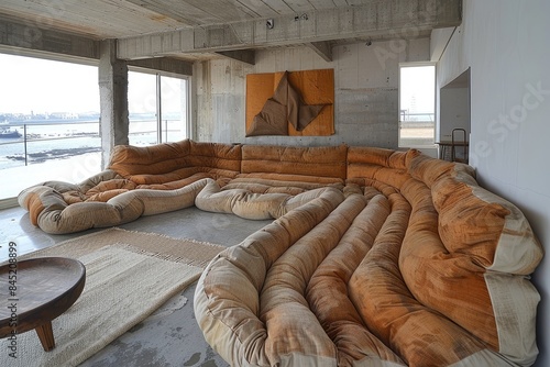Collection of Large corner sofa with several chairs in the room designs inspiration ideas