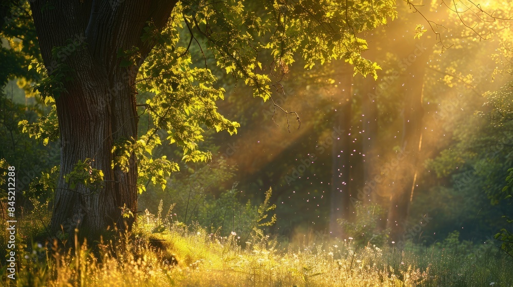 Obraz premium Nature illuminated by the sun in the late afternoon