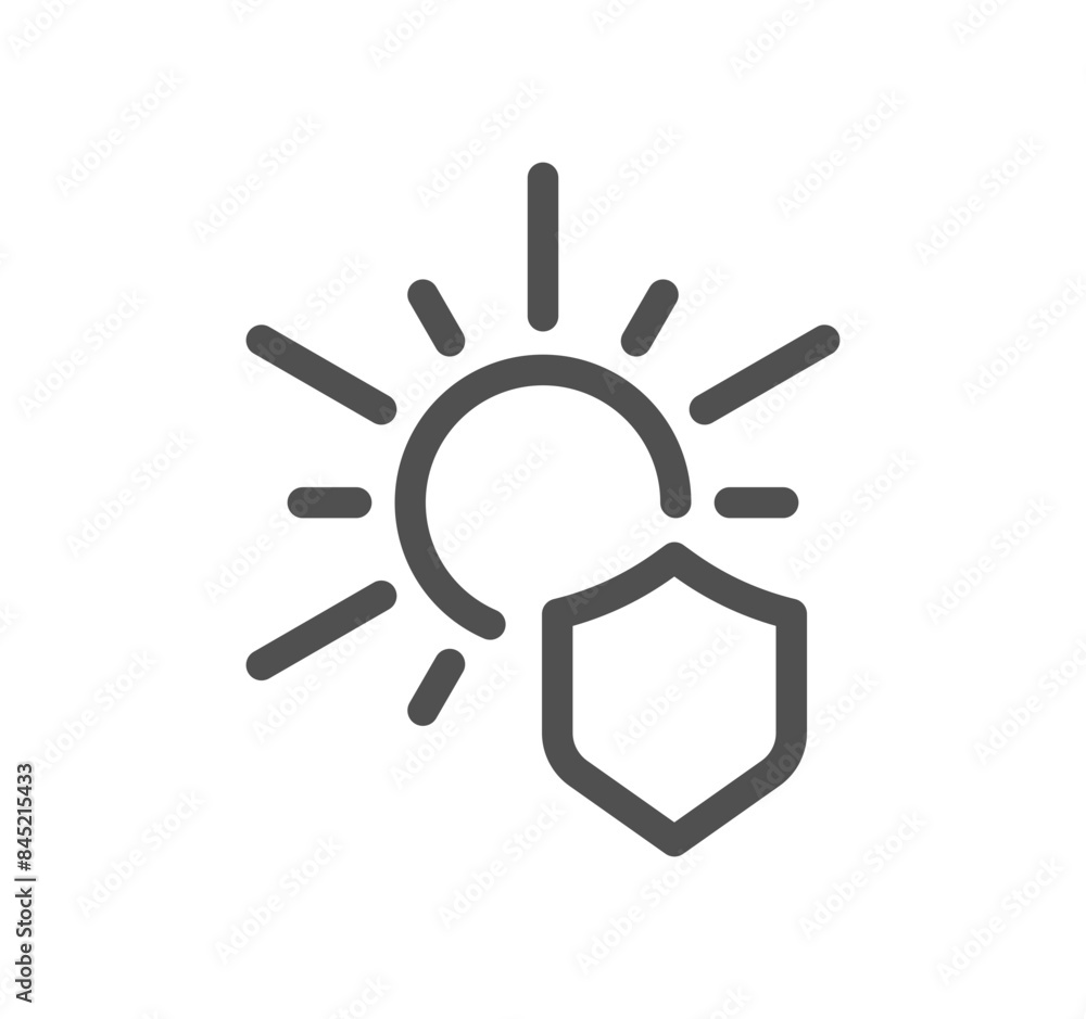 Sun protection related icon outline and linear vector. Sun protection related icon outline and linear vector.