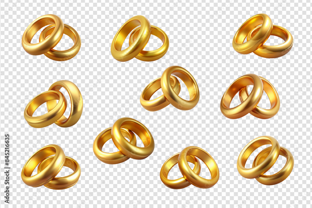 Engagement gold ring collection. Set gold engagement ring, transparent background, png, vector, gold. Engagement gold ring collection. Set gold engagement ring, transparent background, png, vector, gold.