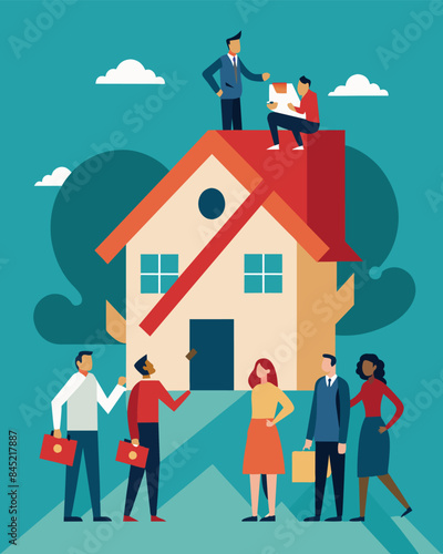Many people are forced to put their dreams of homeownership on hold as the high interest rates make mortgages unaffordable.. Vector illustration