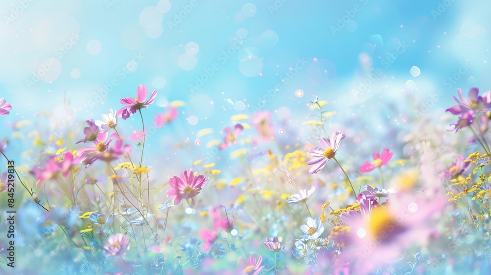 Beautiful natural spring summer defocused panoramic background for fresh and serene design projects Beautiful natural spring summer defocused panoramic background for fresh and serene design projects