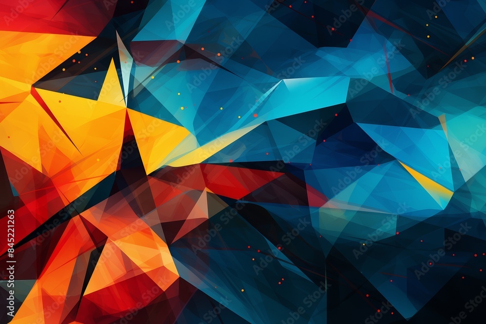 Geometric abstract vector with sharp lines and vibrant polygons, dynamic composition Geometric abstract vector with sharp lines and vibrant polygons, dynamic composition