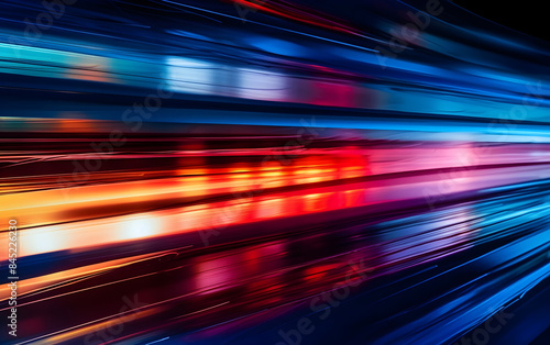 Dynamic speed light trails create mesmerizing abstract background © Andrii