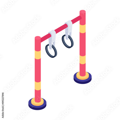 Modern isometric icon of gymnast rings 

