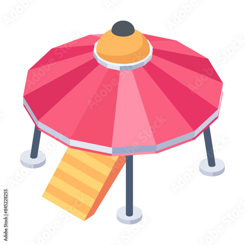 Grab this isometric icon of metal gazebo 

