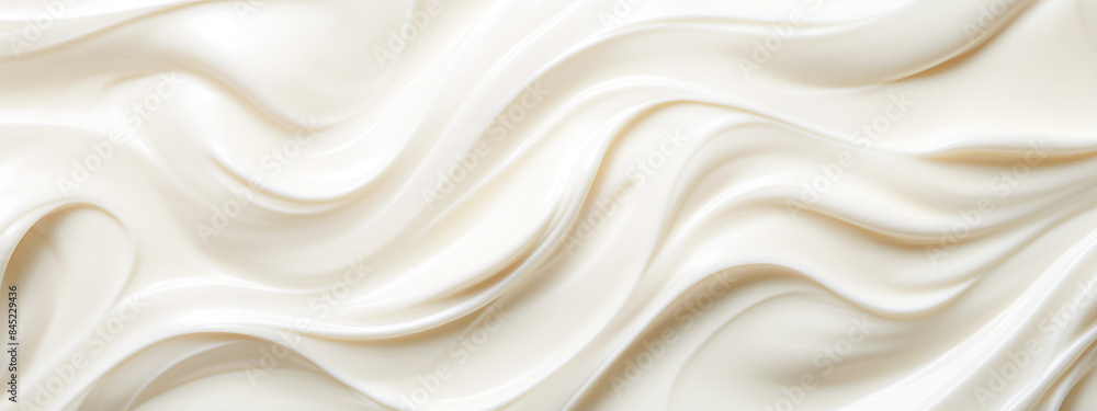 Fototapeta premium Blurred white whipped cream texture - abstract background and texture concept