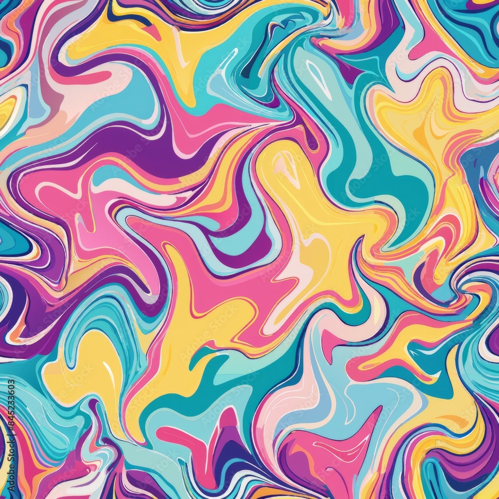 Seamless pattern of candy-colored liquid marble with bright, playful hues, Generative AI Seamless pattern of candy-colored liquid marble with bright, playful hues, Generative AI