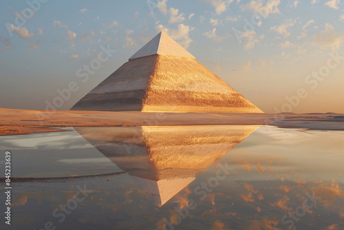 a pyramid in the desert photo