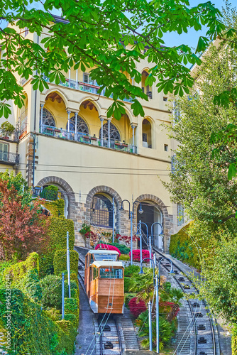 Obraz na płótnie Vintage funicular of Bergamo Alta, Italy w salonie
