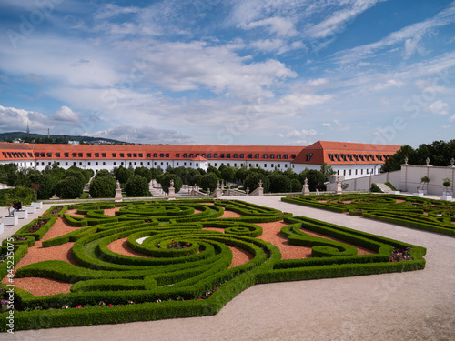 The Baroque Garden at Bratislava Castle is a garden in the grounds of Bratislava Castle, which is supposed to remind of the times of Maria Theresa. photo