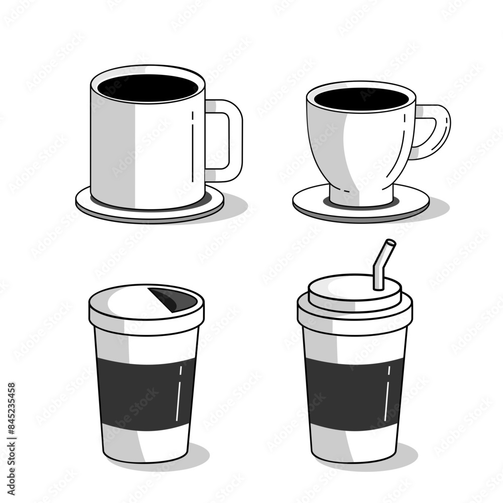 Coffee cup with white background used as an illustration and symbol. icons vector. Coffee cup with white background used as an illustration and symbol. icons vector.
