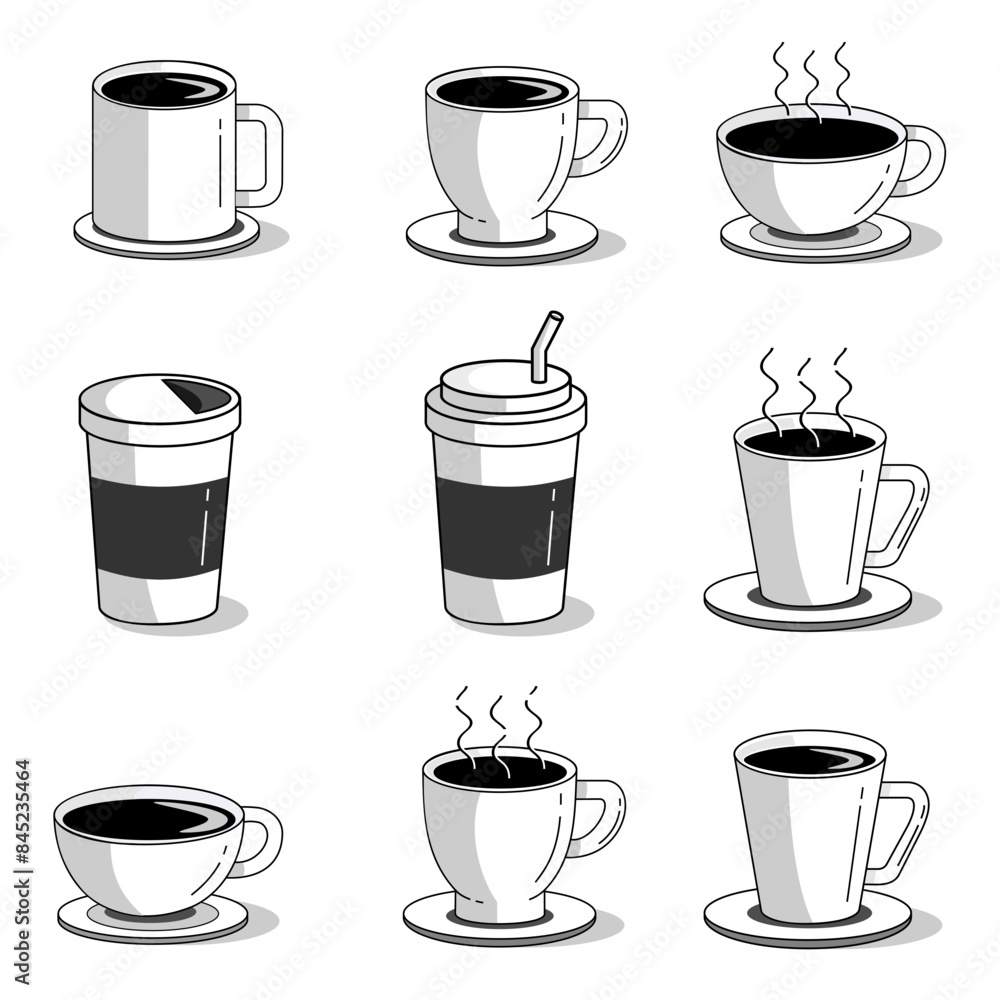 Coffee cup with white background used as an illustration and symbol. icons vector. Coffee cup with white background used as an illustration and symbol. icons vector.