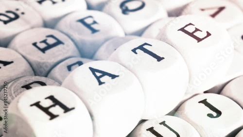 Different letters form the word hate
