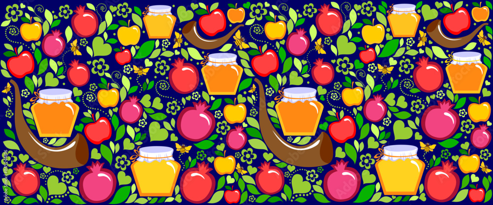 Rosh hashanah , Shana Tova - jewish new year holiday seamless pattern ...