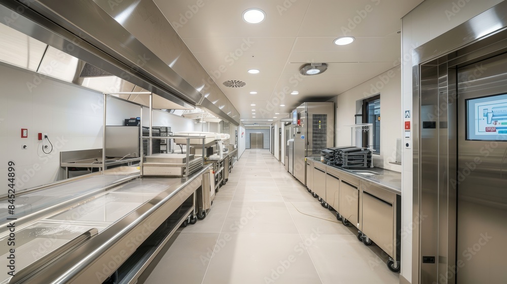 Cutting-edge factory with robotic production of hoisin sauce, emphasizing cleanliness and safety, modern Asian culinary techniques Cutting-edge factory with robotic production of hoisin sauce, emphasizing cleanliness and safety, modern Asian culinary techniques