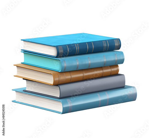 Stack of blue books. The concept of education, knowledge, learning. Generated AI.