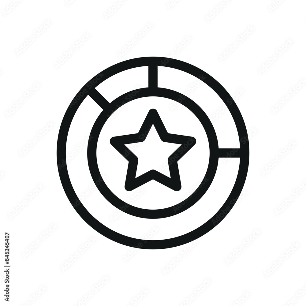 Loyalty program levels isolated icon, round chart with starvector symbol with editable stroke Loyalty program levels isolated icon, round chart with starvector symbol with editable stroke