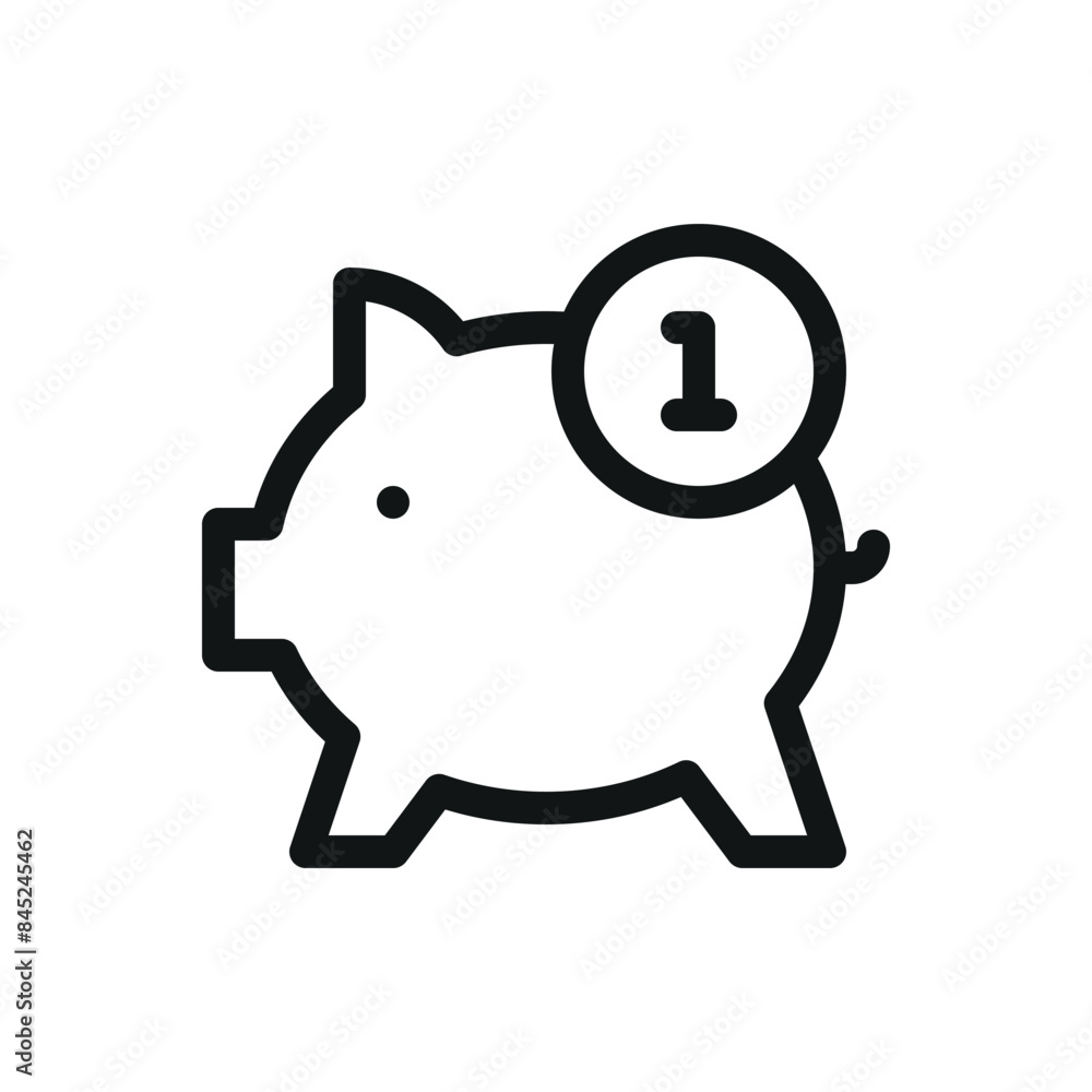 Piggy bank isolated icon, savings vector symbol with editable stroke Piggy bank isolated icon, savings vector symbol with editable stroke