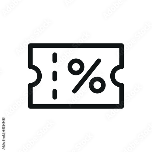 Discount coupon isolated icon, discount voucher vector symbol with editable stroke