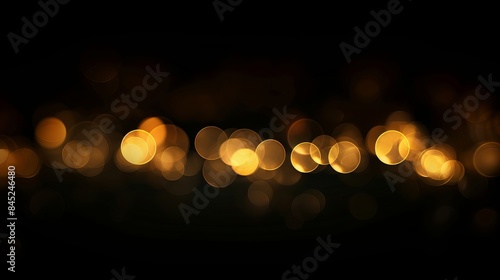 Abstract gold bokeh with black background for elegant and sophisticated design projects and luxurious visual aesthetics