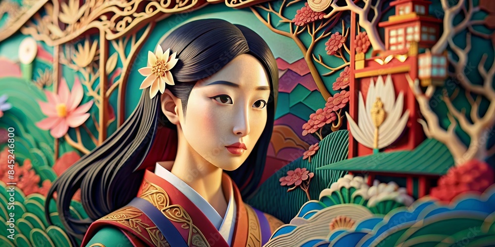 portrait of a Japanese woman portrait of a Japanese woman