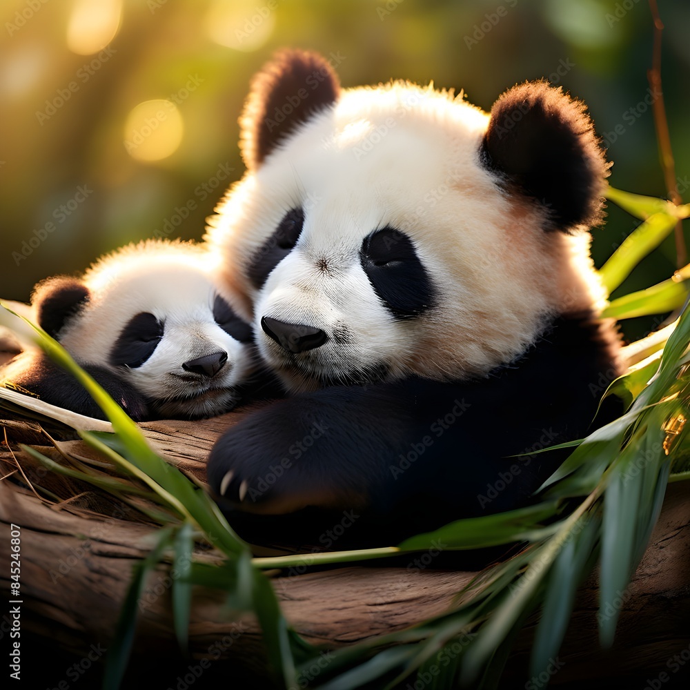 Obraz premium Panda family