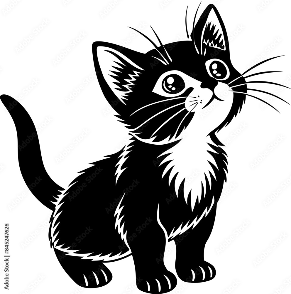 A silhouette cat illustration on white background 2 A silhouette cat illustration on white background 2