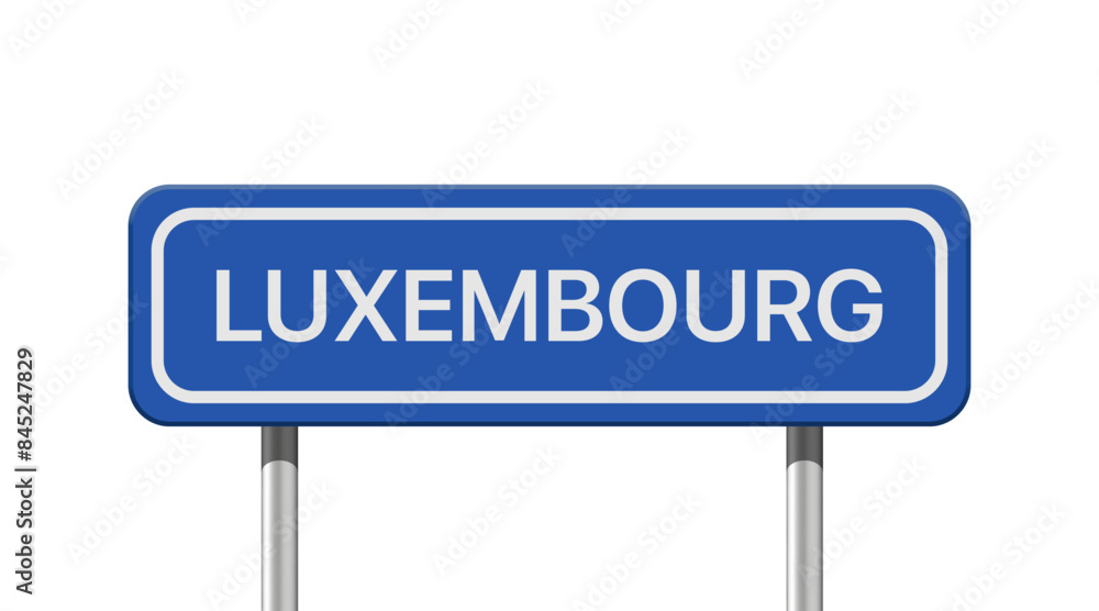 Realistic Luxembourg road sign isolated on white background Realistic Luxembourg road sign isolated on white background