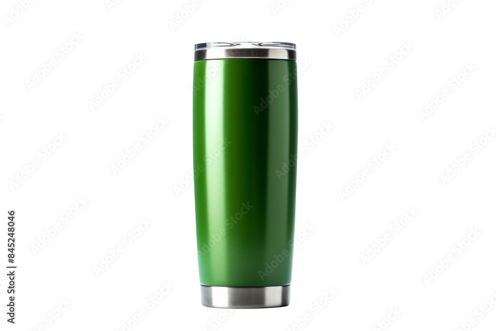 Stainless steel glass,cold mug or insulated tumbler bottle green color isolated on transparent background. Stainless steel glass,cold mug or insulated tumbler bottle green color isolated on transparent background.