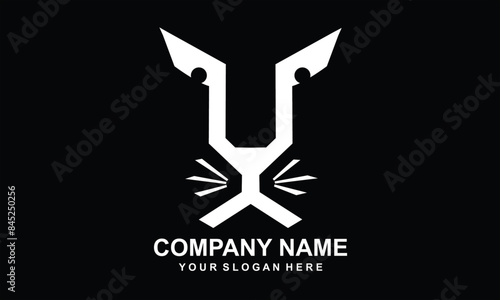 a simple lion logo symbol on a black background