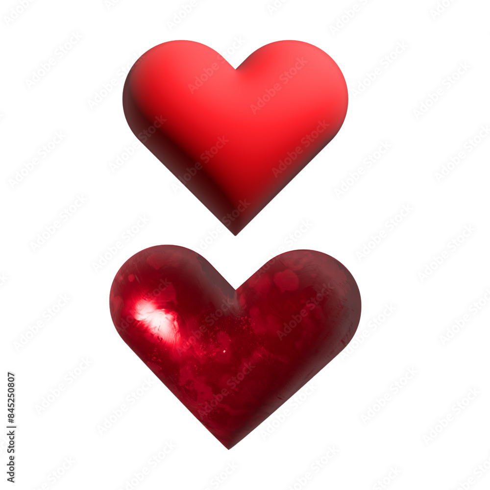3D icon of heart with glossy red color 3D icon of heart with glossy red color