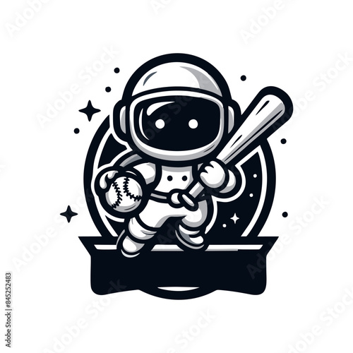 Wallpaper Mural Cute Astronaut Playing baseball Cartoon Vector Icon Illustration Torontodigital.ca
