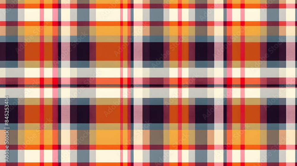 Fototapeta premium Multicolored checkered pattern with a simple plaid background for fashion and design purposes