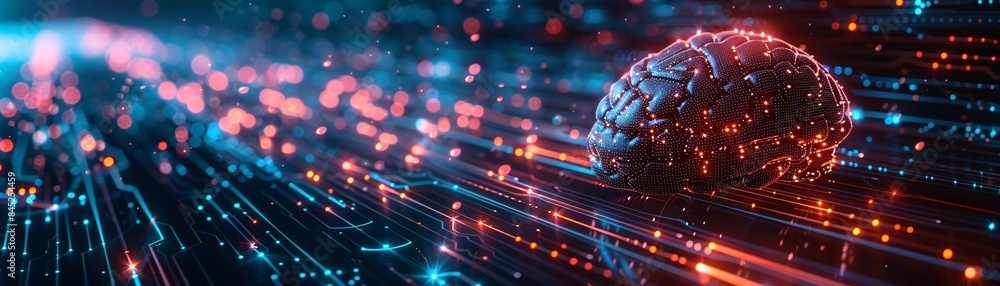 Magazine style illustration of a machine learning process featuring ...