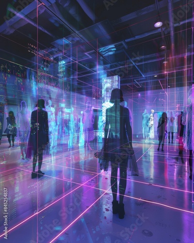 Step into the future with our digital fashion showroom featuring state-of-the-art holographic displays, showcasing the latest trends and styles