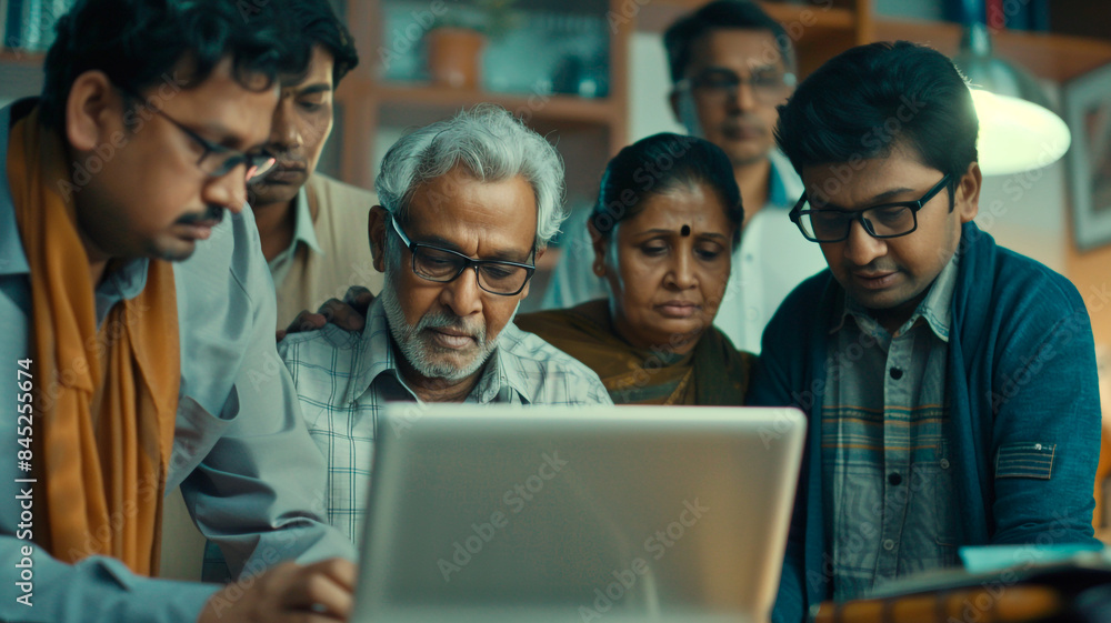 a group of indian people looking at a computer a group of indian people looking at a computer