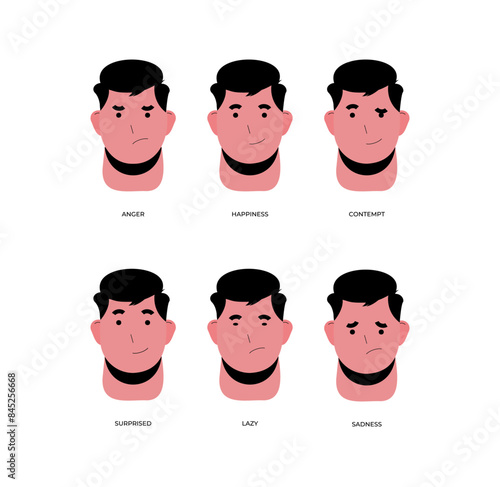 6 Male Expression Template, fully customized objects