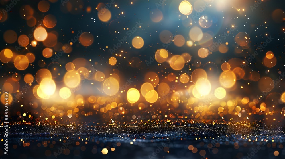 Obraz premium Luxurious Gold Bokeh Lights Background for Elegant and Sophisticated Design Projects
