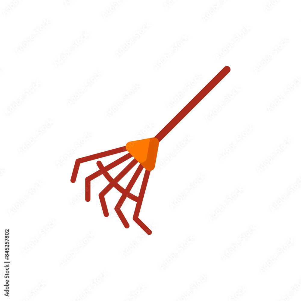 Rake Garden Flat Icon - Autumn Season Icon Vector Illustration Design Rake Garden Flat Icon - Autumn Season Icon Vector Illustration Design