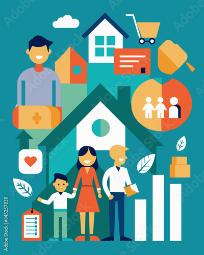 The purchasing power of lowincome households increased allowing them to afford essential goods and services thanks to tax s and government assistance.. Vector illustration