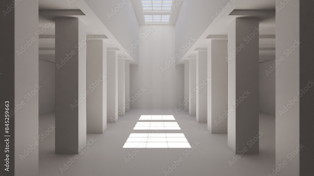 Industrial building structure with sunlight interior scene premium photo 3d render Industrial building structure with sunlight interior scene premium photo 3d render