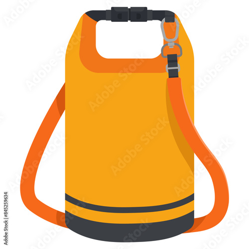 Waterproof dry bag vector cartoon illustration isolated on a white background.