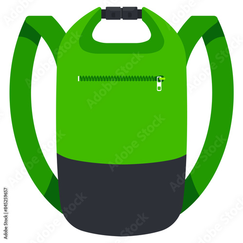 Backpack dry bag vector cartoon illustration isolated on a white background.