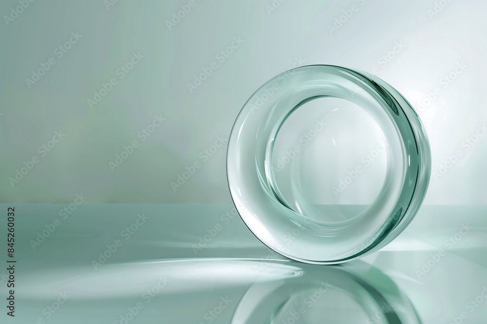 Circle shape in glass effect on pastel color background for product presentation. Circle shape in glass effect on pastel color background for product presentation.