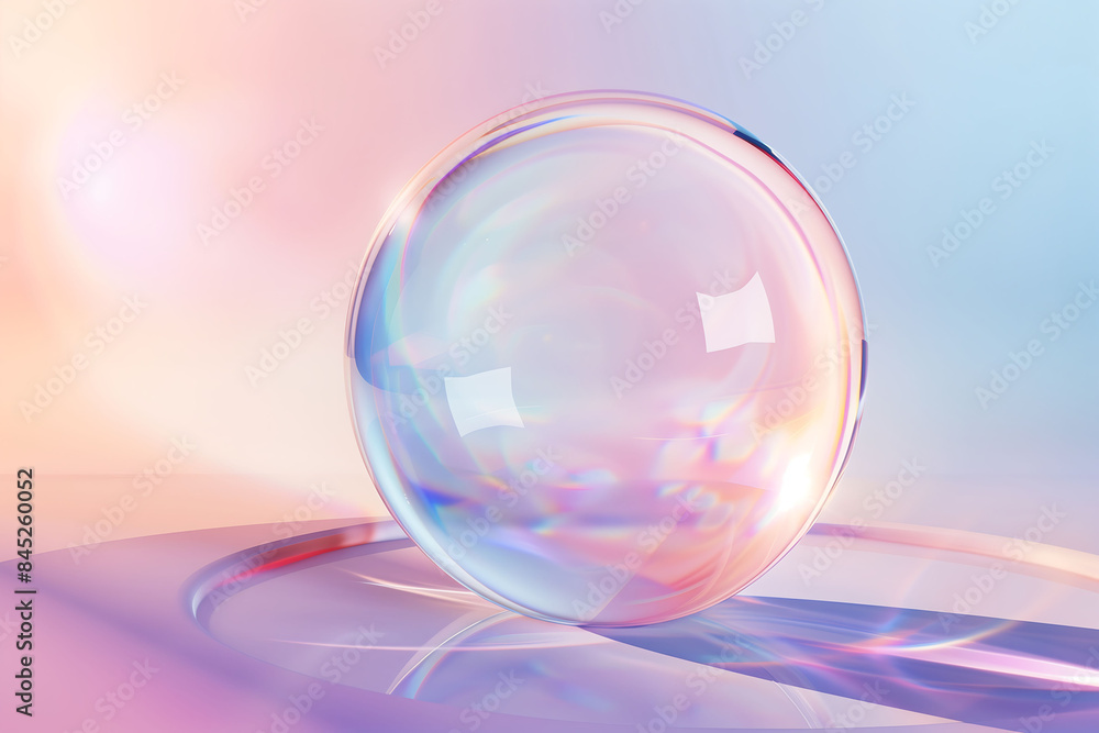Circle shape in glass effect on pastel color background for product presentation. Circle shape in glass effect on pastel color background for product presentation.