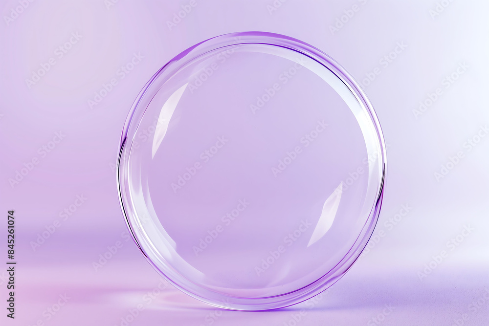 Circle shape in glass effect on purple color background for product presentation. Circle shape in glass effect on purple color background for product presentation.
