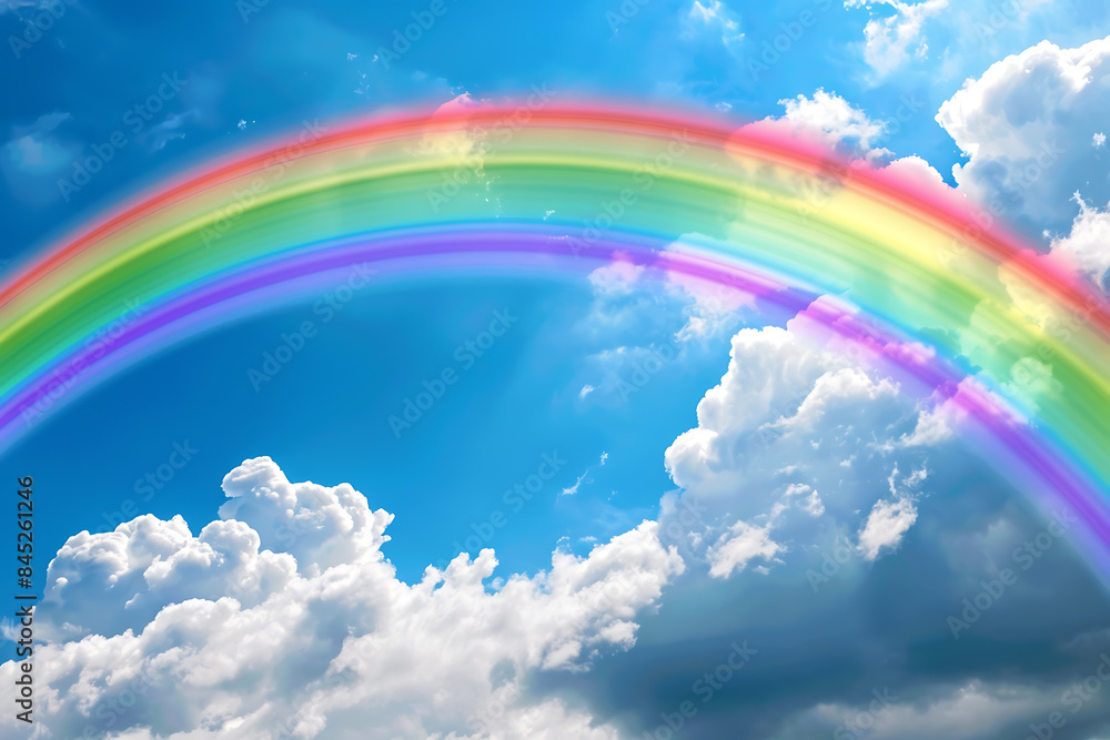 A vibrant rainbow arching across the sky, representing beauty, hope, and diversity, creating an inspiring and colorful natural spectacle A vibrant rainbow arching across the sky, representing beauty, hope, and diversity, creating an inspiring and colorful natural spectacle