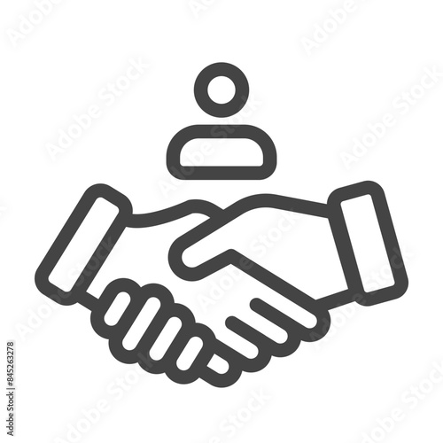 People handshake in marketing icon outline style