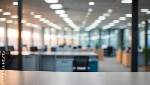 Blurred empty open space office. Abstract light bokeh at office interior background for design © Amir Bajric